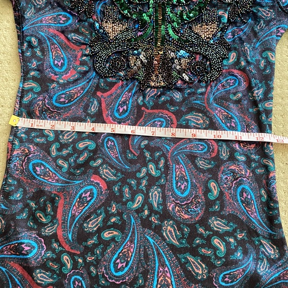 NWT WE THE FREE Black Multicolour Paisley L’amour Velour Top - Picture 14 of 15